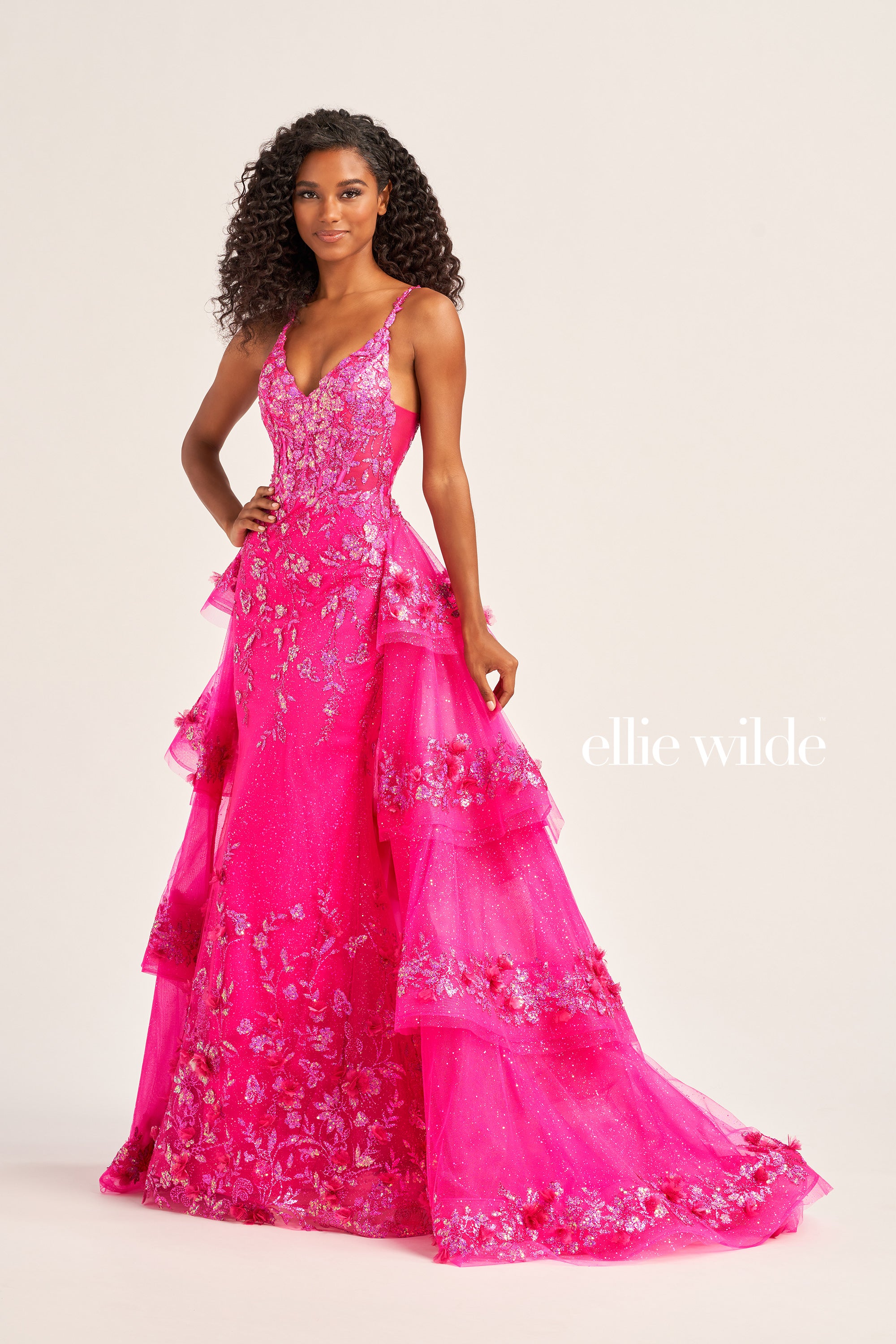 Amazon.com: ZVOCY Floral Print Prom Evening Dresses Long 3D Flower Ball Gown  Quinceanera Dress Pink Customize: Clothing, Shoes & Jewelry