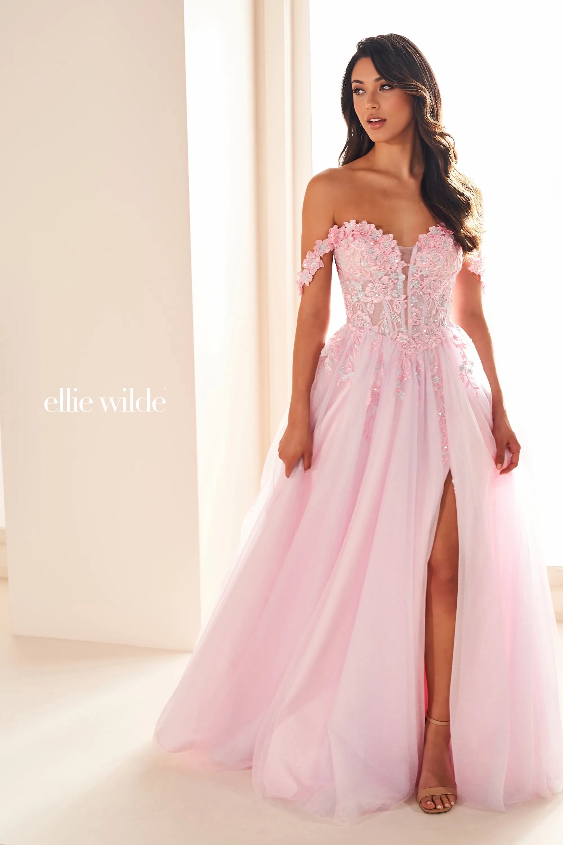Ellie Wilde EW36214 Long Prom Dress Cotton Candy / 2 Ellie Wilde EW36214 Long Prom Dress Cotton Candy / 2