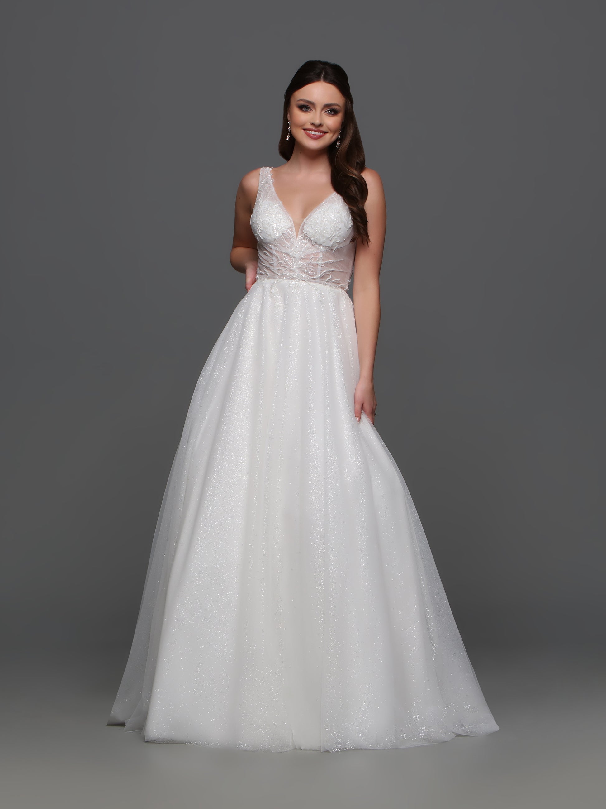 Davinci F121 Size 16 Ivory A Line Shimmer Sheer Wedding Dress V Neck Tulle Bridal Gown Beaded Bodice Davinci F121 Size 16 Ivory A Line Shimmer Sheer Wedding Dress V Neck Tulle Bridal Gown Beaded Bodice