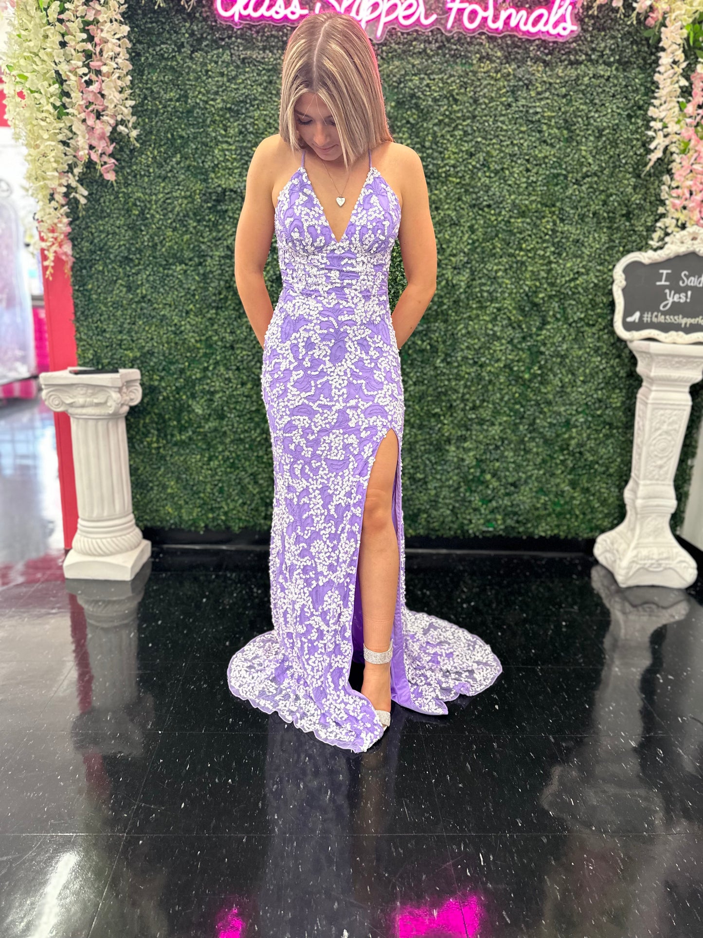 Amarra 94144 Size 14 Black Beaded Sequin Prom Dress Backless Formal Gown Sequin