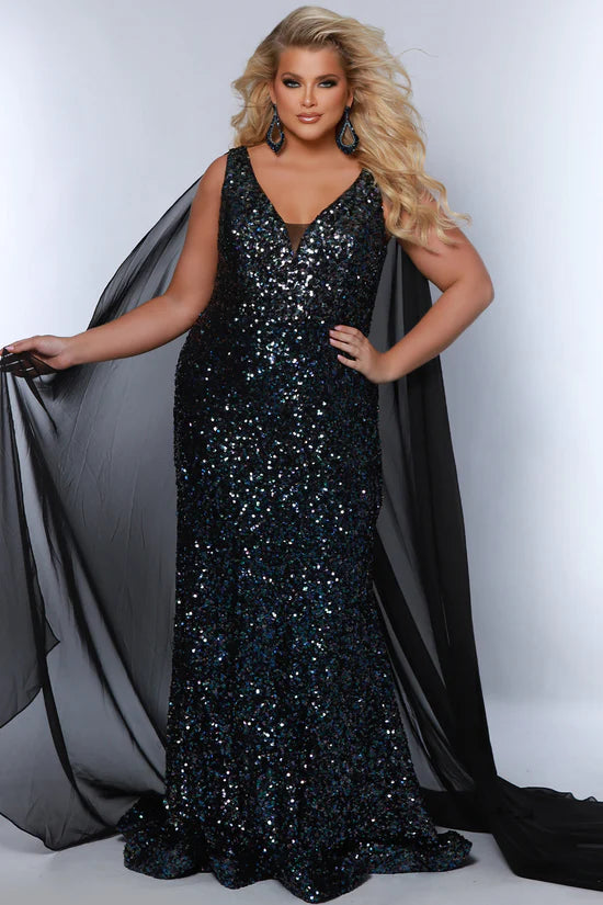 Elevate your formal event look with the Sydneys Closet JK2407 Size 20 Kaleidoscope Sequin Pageant Dress. This plus-size gown features a dazzling sequin design that catches light from every angle, creating a kaleidoscope effect. The attached cape adds a dramatic, elegant touch, perfect for pageants or special occasions. Expertly crafted for comfort and style, this long formal gown offers both flattering fit and show-stopping appeal for standout confidence.

Size: 20

Color: Kaleidoscope