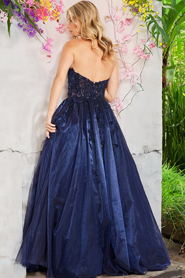 Sparkle Ombre Tulle Ethereal A-line Navy Dress AC5015 – Sparkly Gowns
