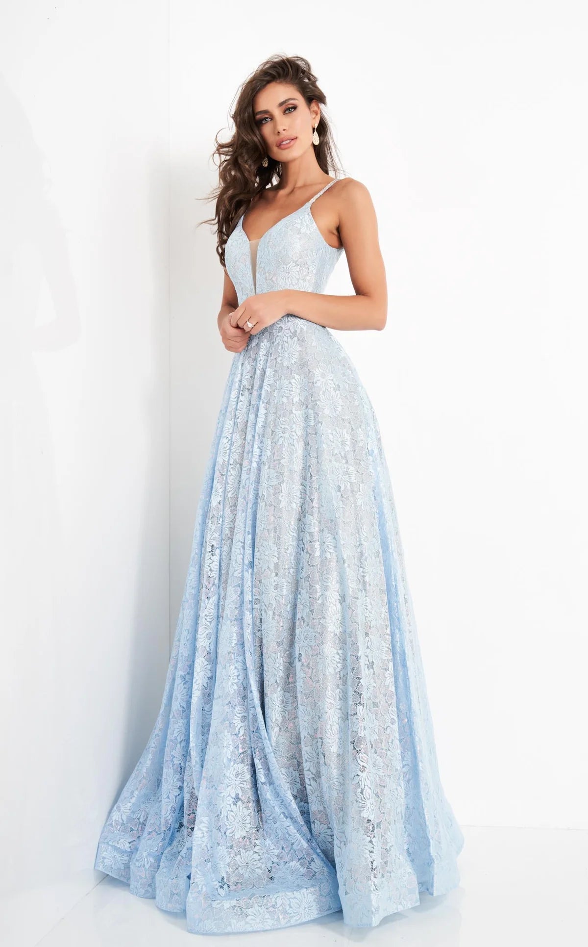 Jovani JVN03111 Size 6 Ivory Metallic Lace Prom Dress Wedding A line Evening Gown JVN 03111 Jovani JVN03111 Size 6 Ivory Metallic Lace Prom Dress Wedding A line Evening Gown JVN 03111