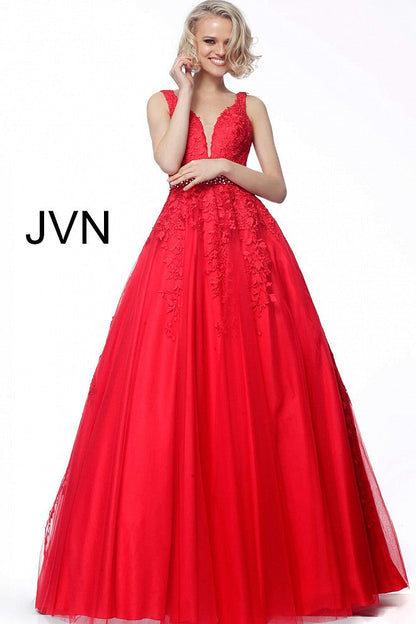 Jovani JVN68258 Size 2 Blue Lace Prom Ballgown Dress