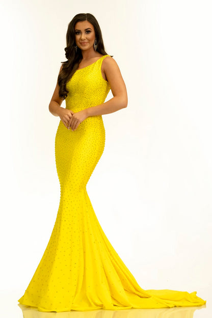 Johnathan-Kayne-2318-yellow-prom-dress-front-embellished-one-shoulder-train-pageant-gown