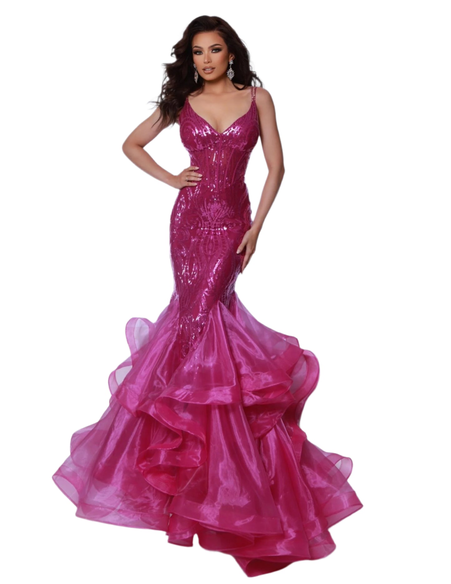 Johnathan Kayne 2835_grape mermaid prom dress ruffled organza skirt