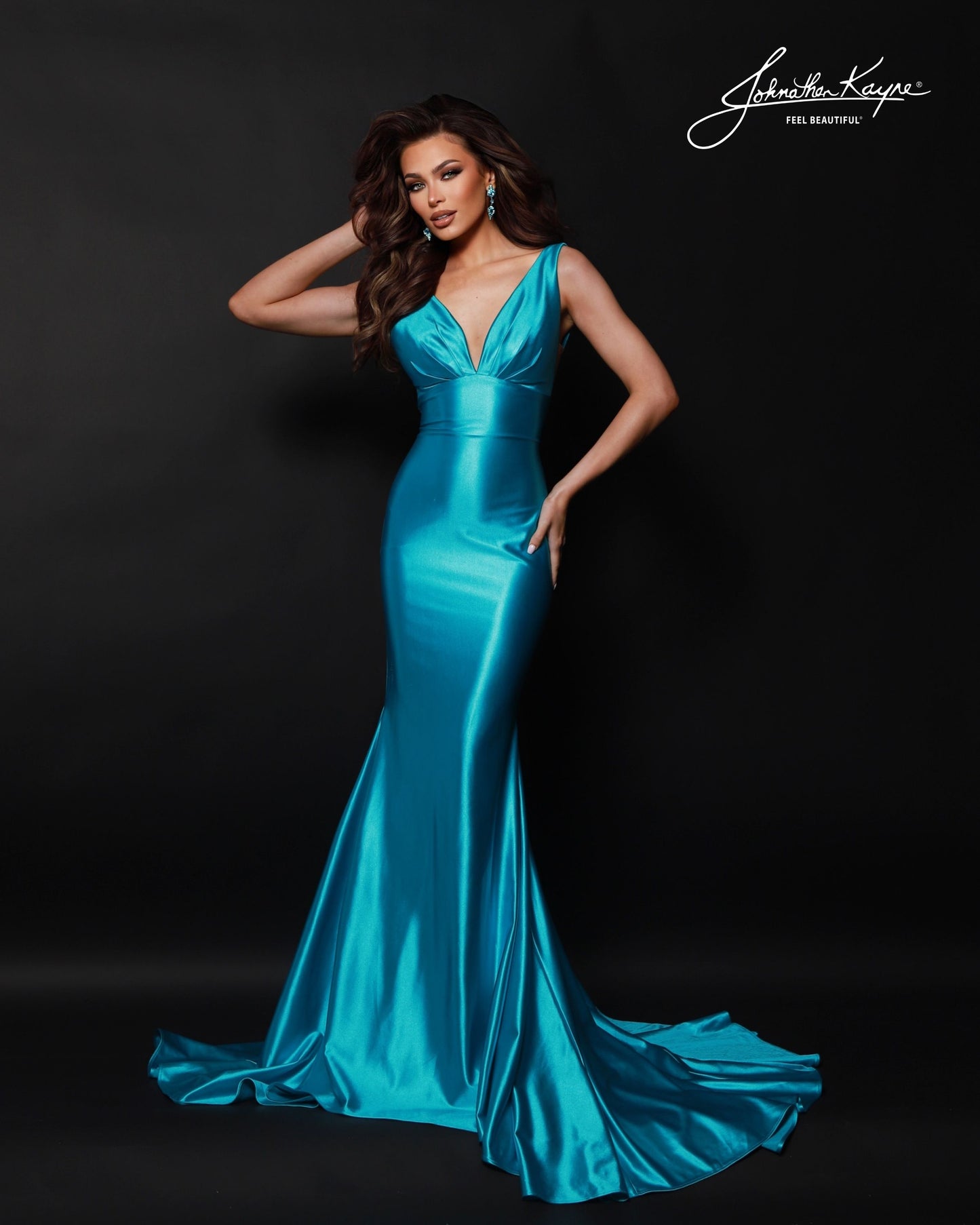 Johnathan Kayne 3039 peacock dress