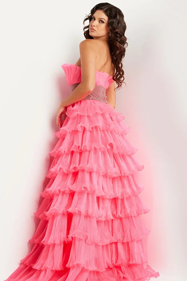 The Jovani 26314 is a mesmerizing prom dress from the formal collection, designed to make a grand and unforgettable entrance at your special event. This exquisite gown is made from the finest organza, a luxurious and lightweight fabric that adds an opulent touch to your overall look.