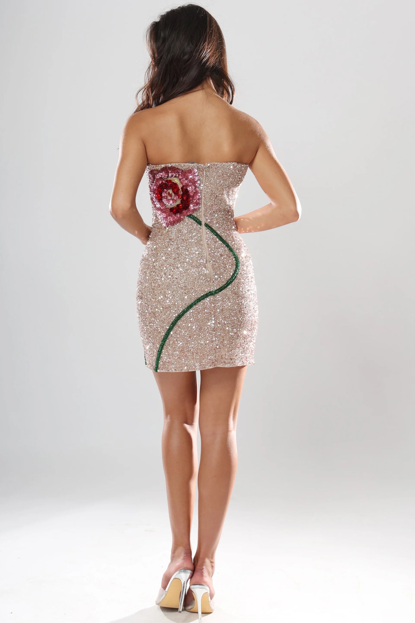 Jovani 51725 Homecoming Dress Sequin Floral Rose Cocktail