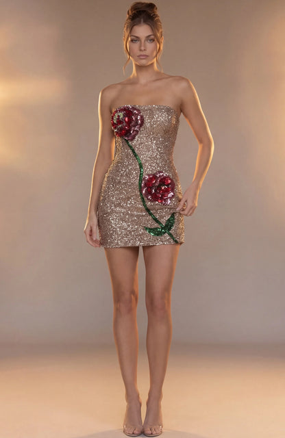 Jovani 51725 Homecoming Dress Sequin Floral Rose Cocktail
