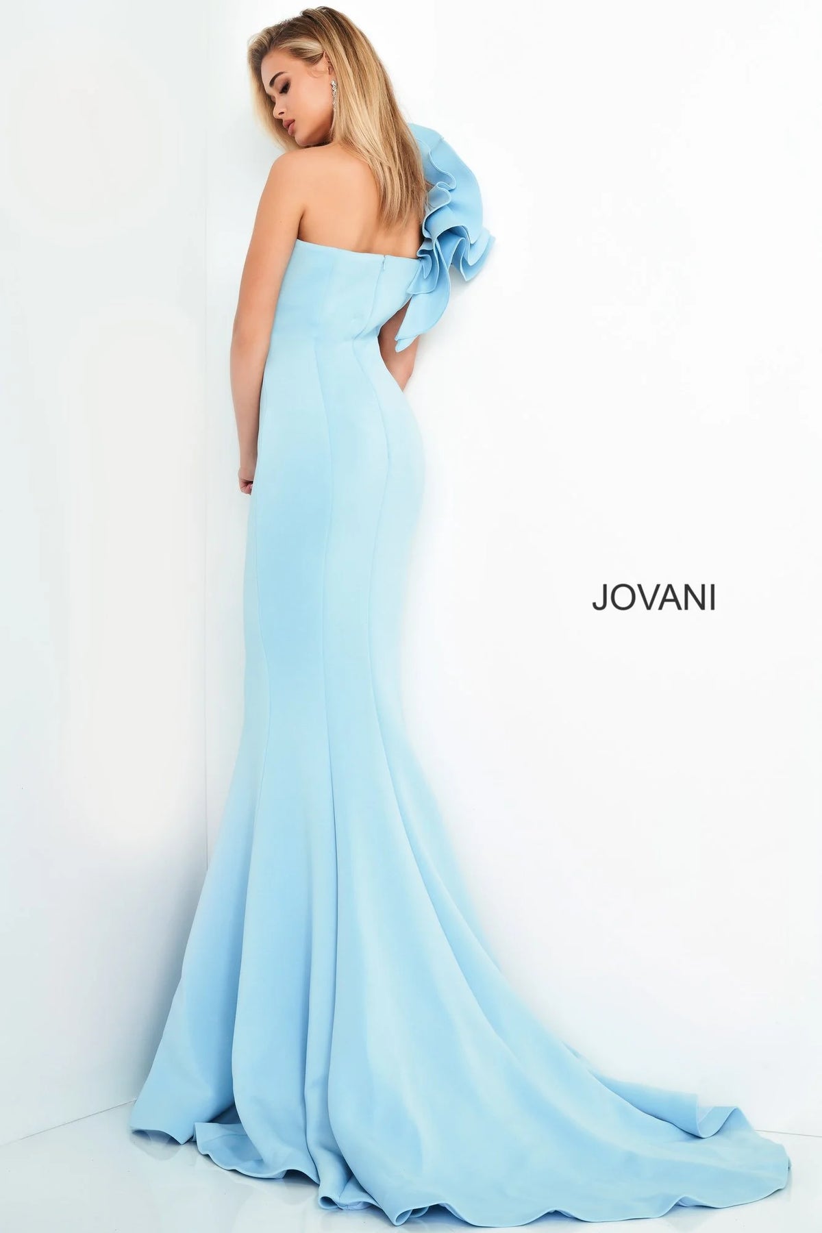 Jovani 63994 light blue Evening Gown back