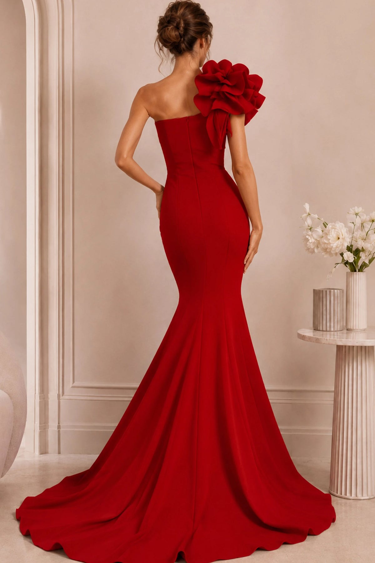 Jovani 63994 Tomato Red Evening Gown