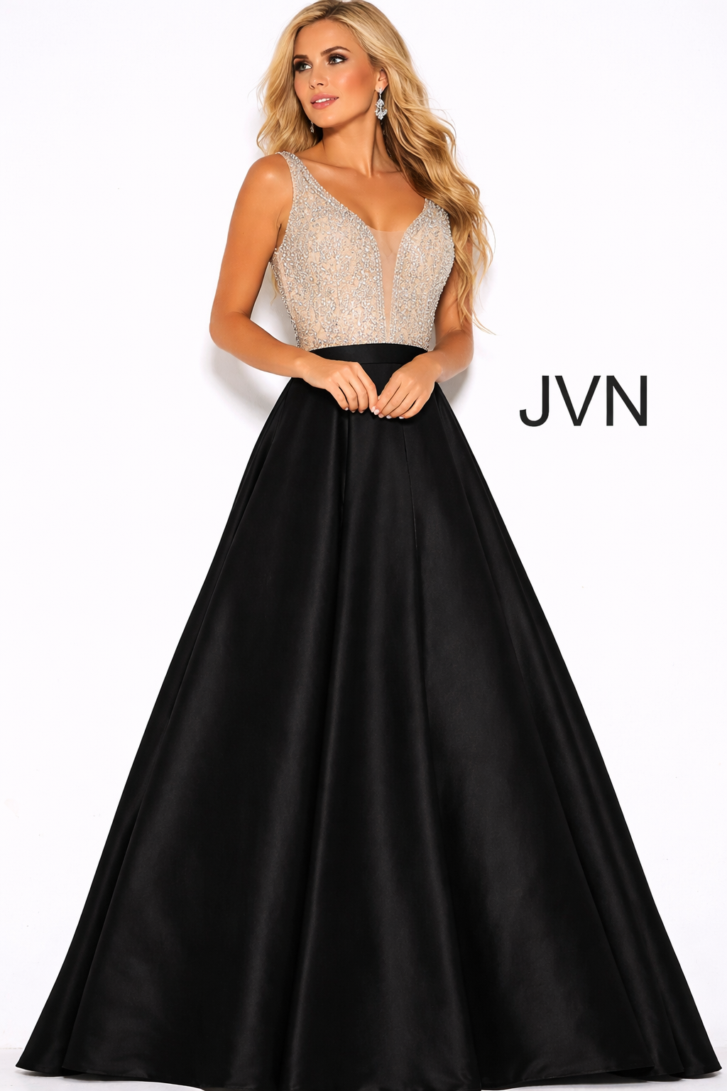 Jovani JVN60696 Size 12 Black Prom Dress Ballgown Pockets