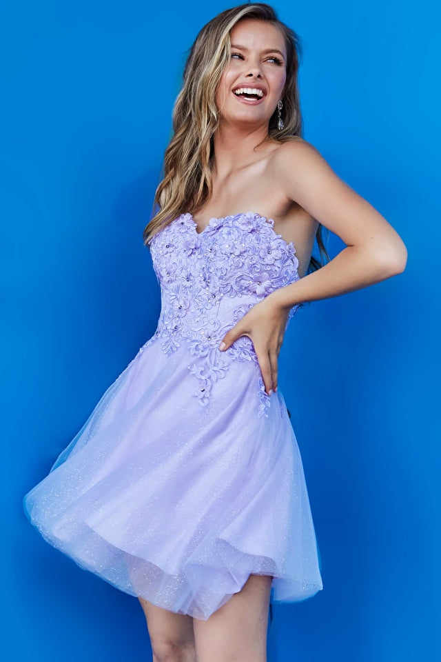 Jovani Kids K07817 Fit And Flare Strapless Floral Embroidered Girls Formal Dress.  This Jovani Kids dress is the perfect choice for special occasions. Featuring a fit and flare silhouette with a strapless bodice and beautiful floral embroidery, this strapless formal dress is designed for maximum comfort and elegance. The pleated skirt and chic details make this dress a timeless addition to your little girl’s wardrobe.