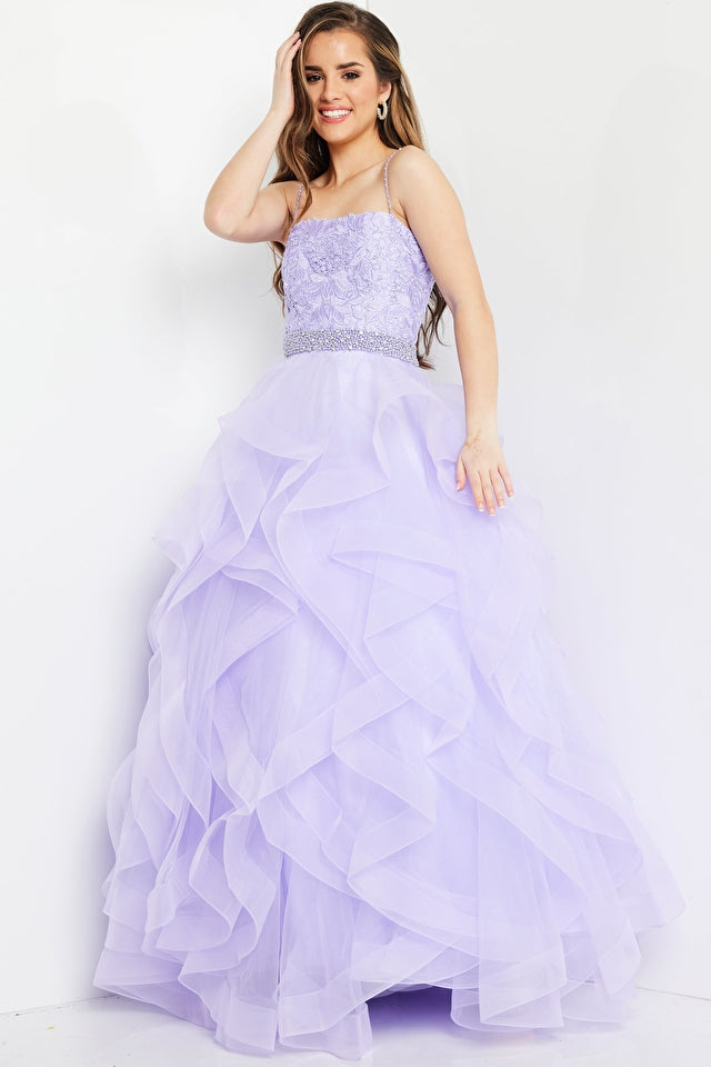 Jovani Kids K23519 Long Organza Floral Spaghetti Strap Girls Formal Dress. Send your princess to the ball in style with the Jovani Kids K23519 dress! This glamorous gown has a luxurious organza floral fabric that will let her shine brighter than the lights! And with spaghetti strap detailing, she'll look more like a princess than ever. Fit for a queen!