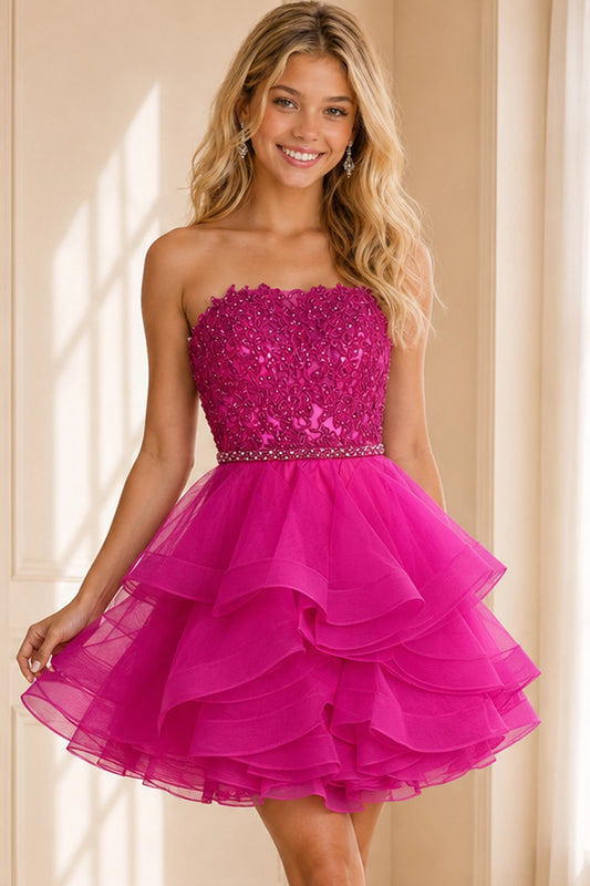 Jovani 24371 Homecoming Dress Beaded Strapless Short Dress
