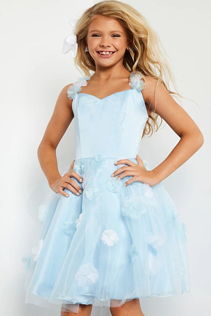 Jovani Kids K25989 Fit And Flare Floral Tulle Sweetheart Neckline