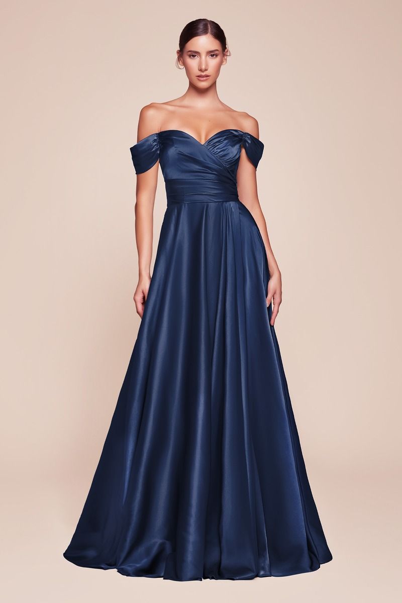 off-the-shoulder satin kleinfeld bridesmaid dress Minimalist Silk Sheath Wedding Dress