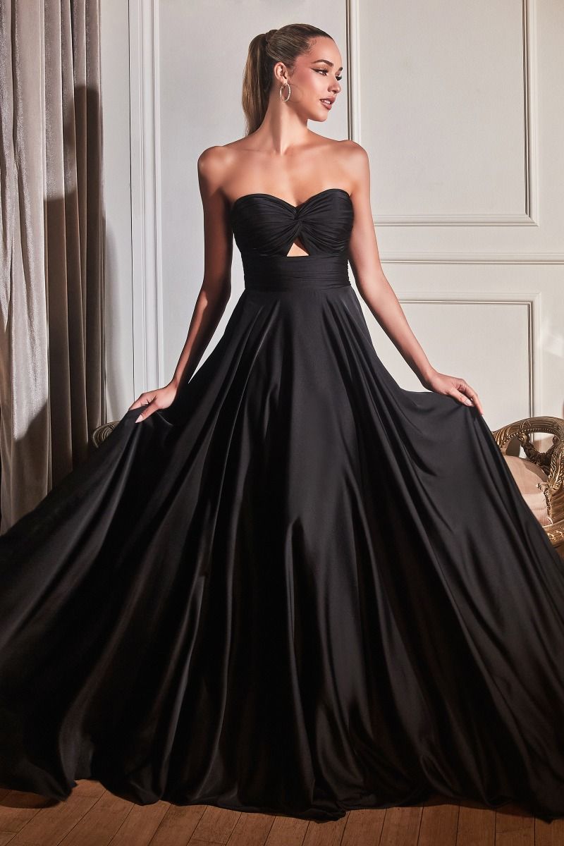 Ladivine 7496 - Keyhole Strapless Satin A-Line Gown 14 / Black - Shop Ladivine Dresses On Couture Candy at CoutureCandy.com Ladivine 7496 - Keyhole Strapless Satin A-Line Gown 14 / Black - Shop Ladivine Dresses On Couture Candy at CoutureCandy.com