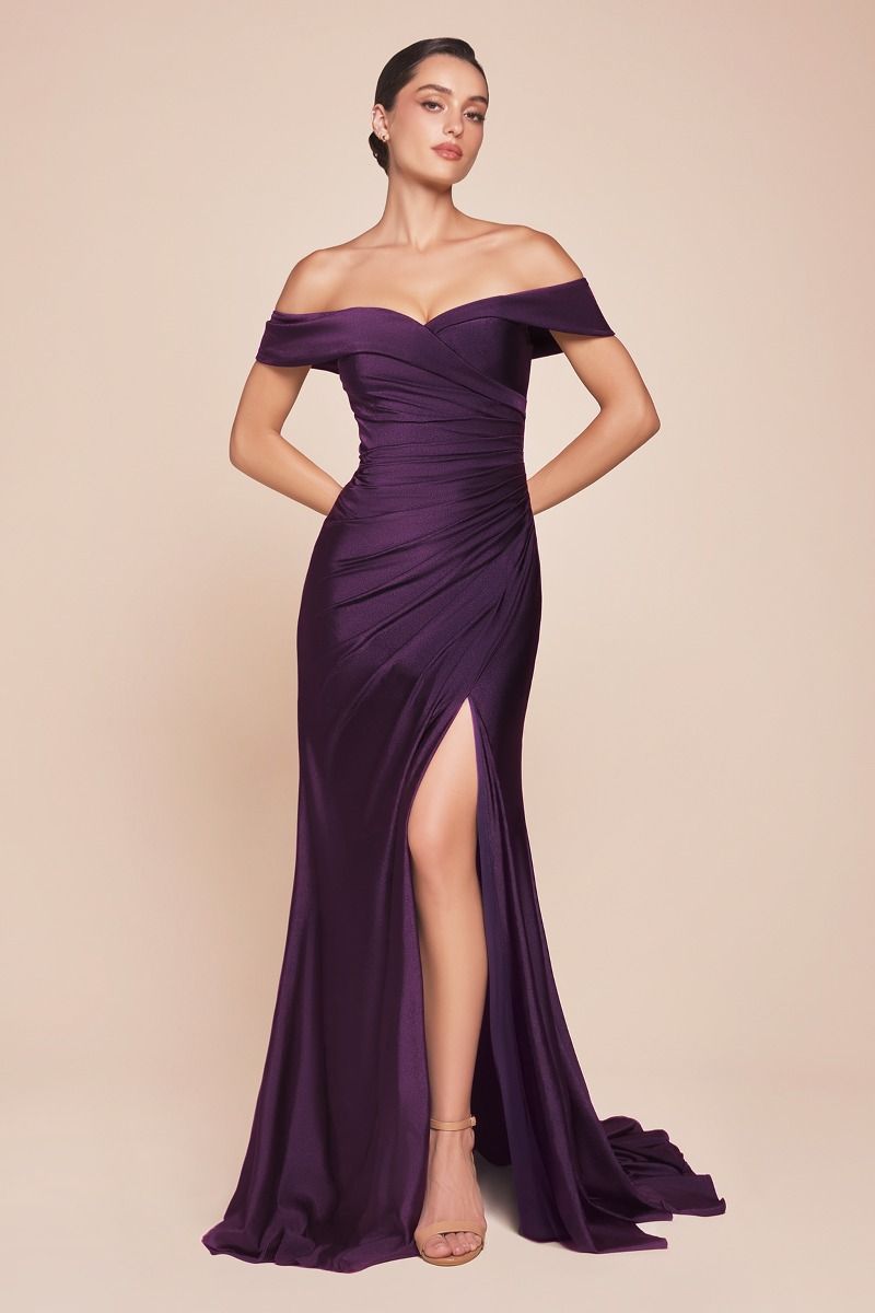 dark purple fitted dress TILL SUNRISE MAXI DRESS IN DEEP PURPLE – AKIRA main image 0