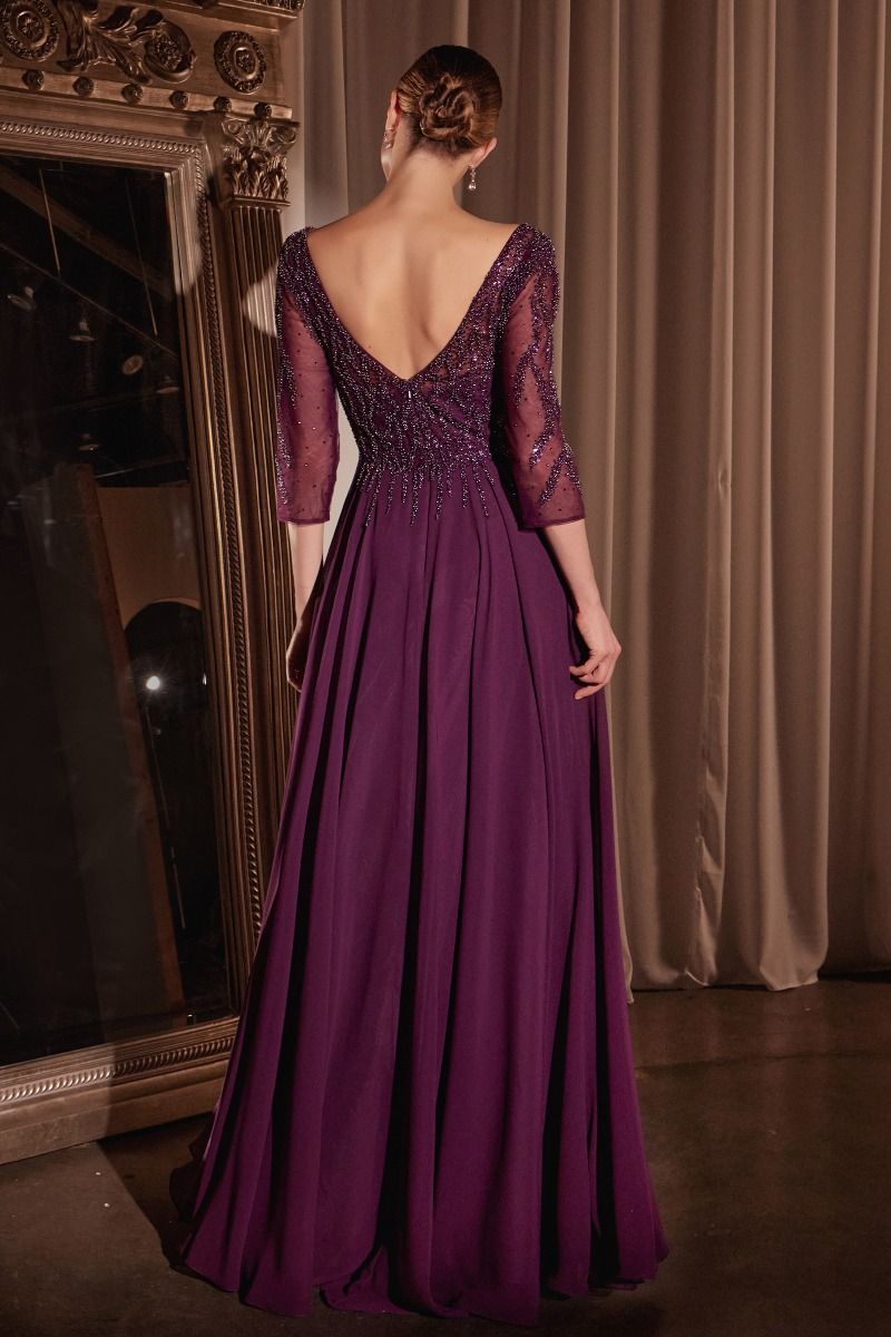 eggplant chiffon dress Fitted Satin Sleeveless Open Back Eggplant Evening Gown AC370 8 / Eggplant (Purple)