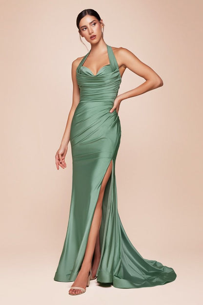 Ladivine CD796 dark sage dress spandex satin
