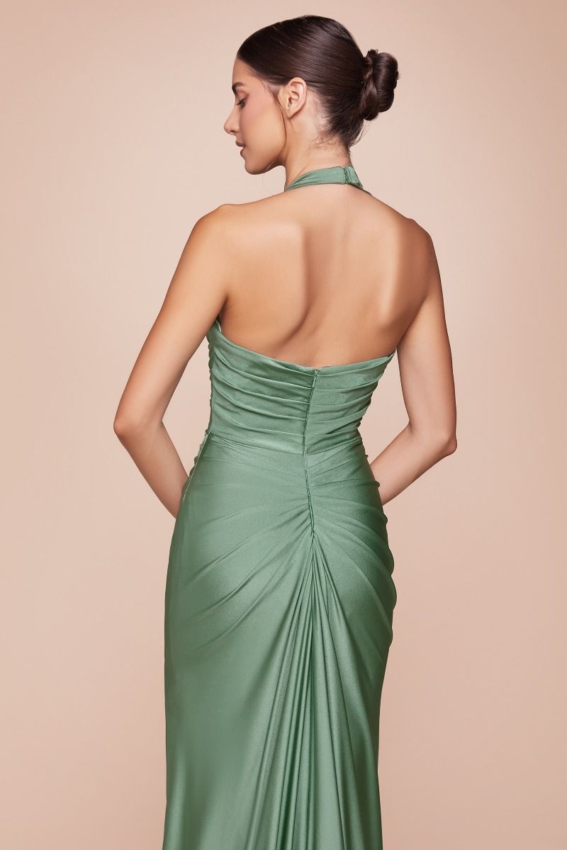 Ladivine CD796 dark sage dress spandex satin back