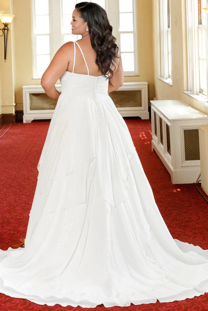 GownLink Classic White Wedding Ball Gown with High Neck Morden Style G