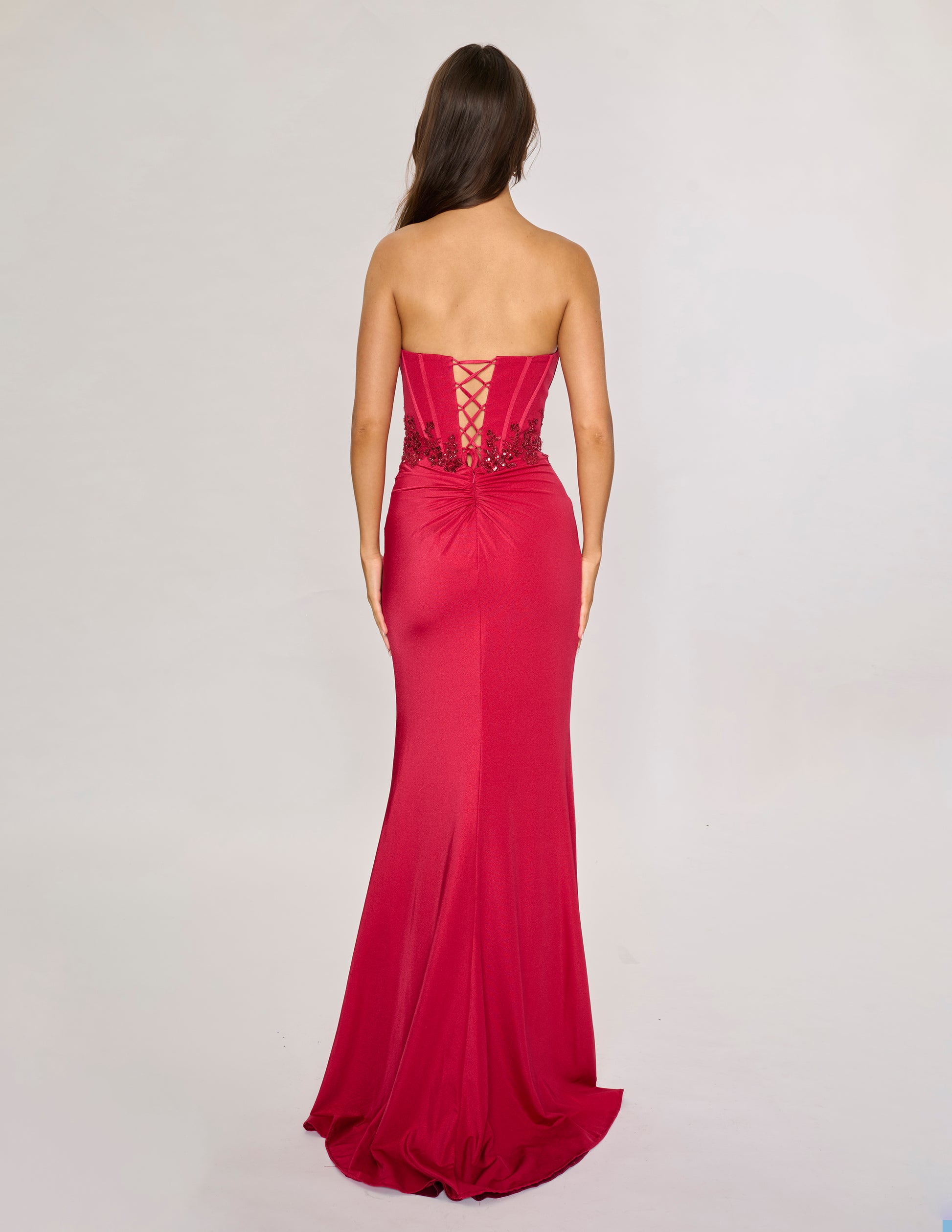 Nina Canacci 3274 Size 4 Burgundy Sequin Corset Strapless Prom Dress F Glass Slipper Formals Nina Canacci 3274 Size 4 Burgundy Sequin Corset Strapless Prom Dress F Glass Slipper Formals