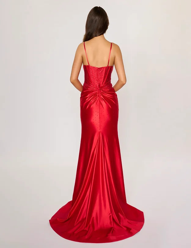 Nina Canacci 6687 Size 2,4,6,8 Red Long Crystal Corset Prom Dress Form Glass Slipper Formals Nina Canacci 6687 Size 2,4,6,8 Red Long Crystal Corset Prom Dress Form Glass Slipper Formals