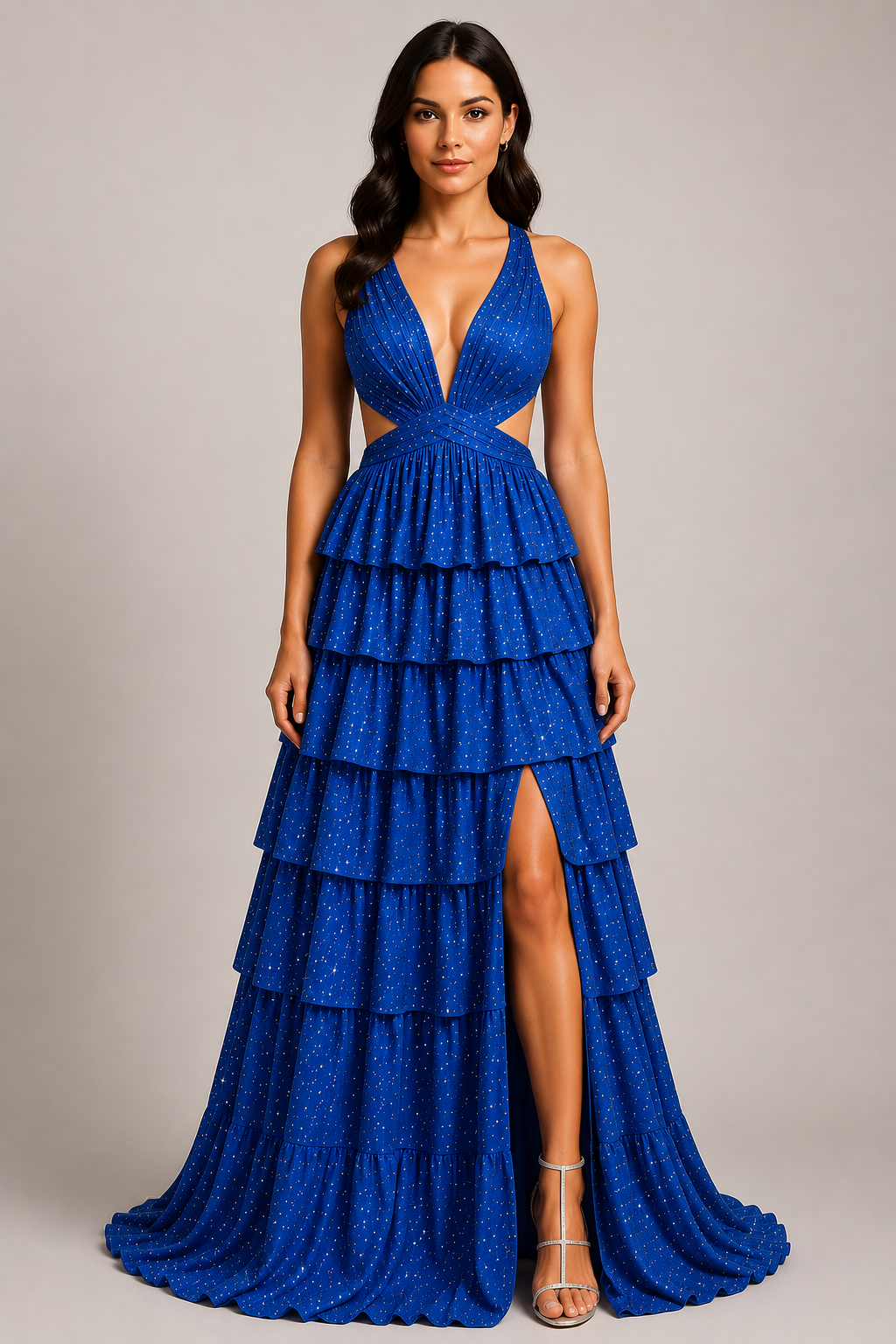Nina Canacci 9200 Size 0,4,8 Royal Prom Dress Cut Out Gown