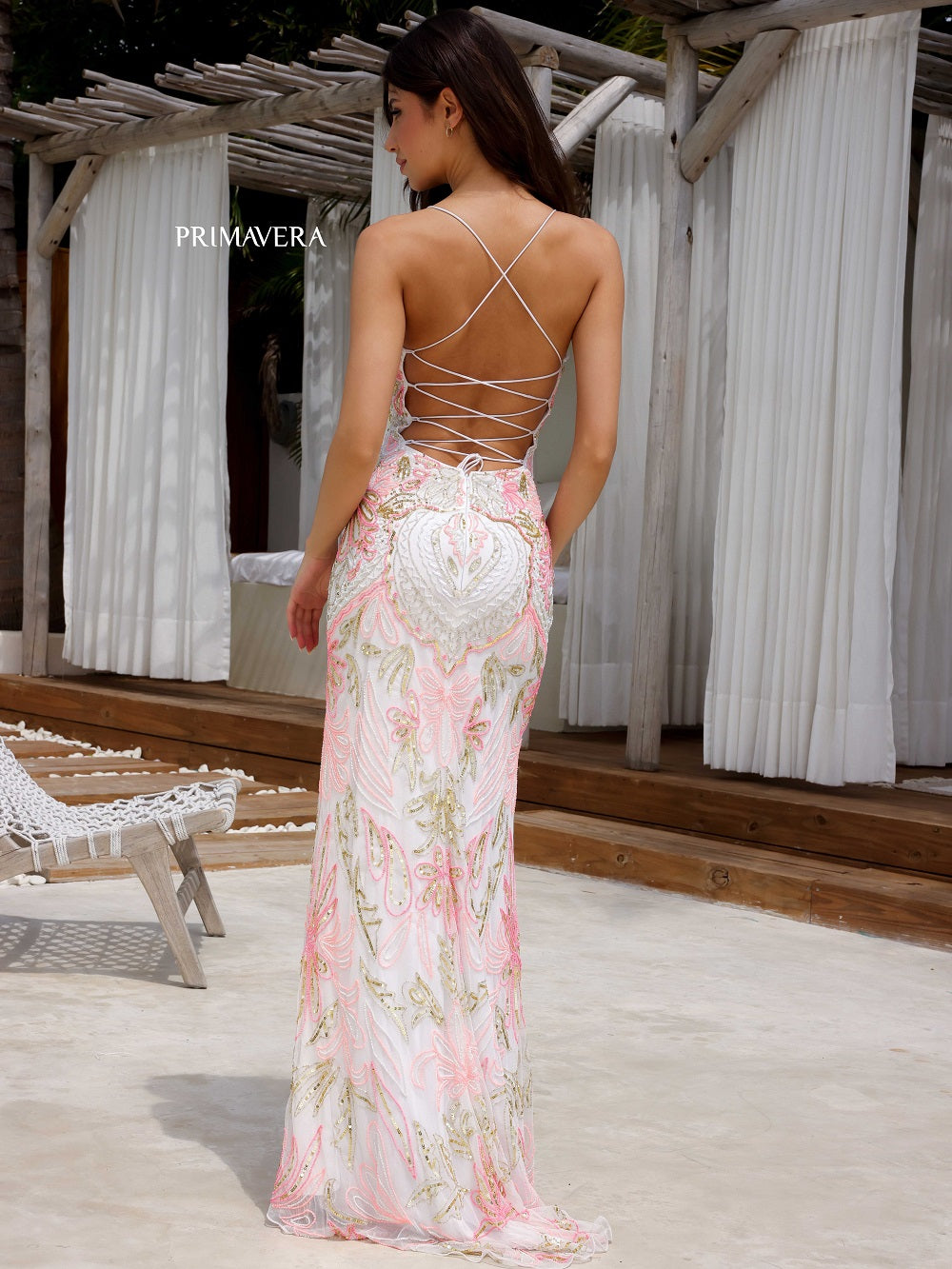 Primavera Couture 4156 Prom Dress Beaded Scoop Neck Fitted Sequin 14 / Black Gold Primavera Couture 4156 Prom Dress Beaded Scoop Neck Fitted Sequin 14 / Black Gold