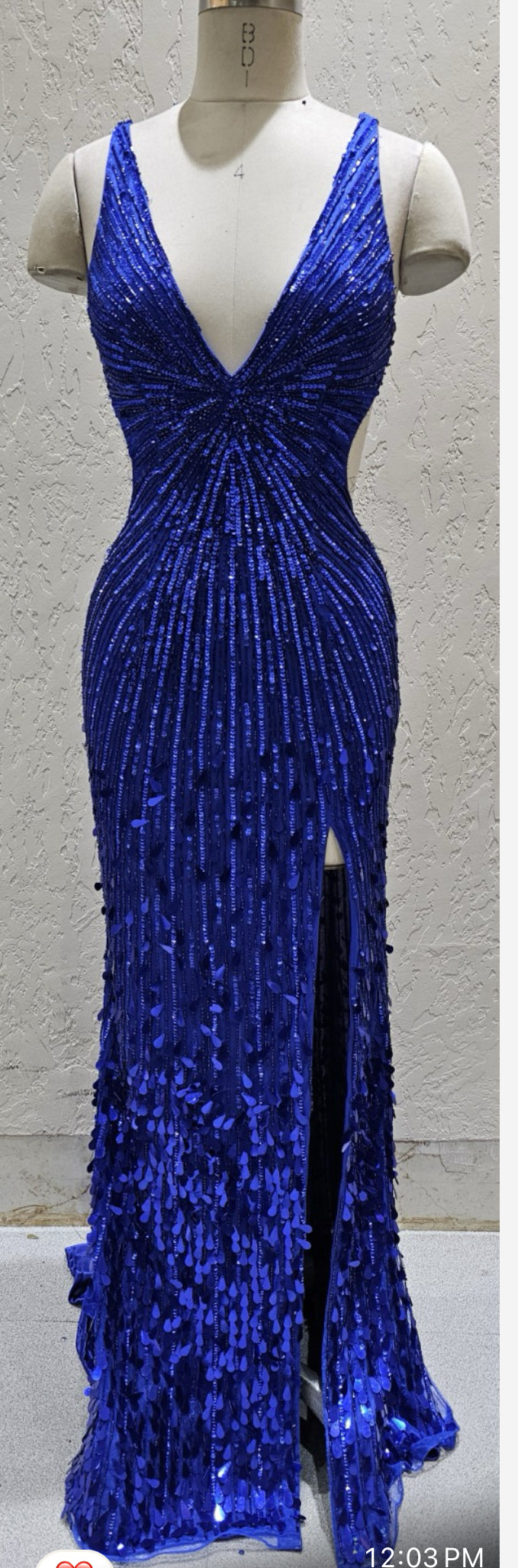 Primavera 4527 size 4 RED Backless Prom Dress Sequin