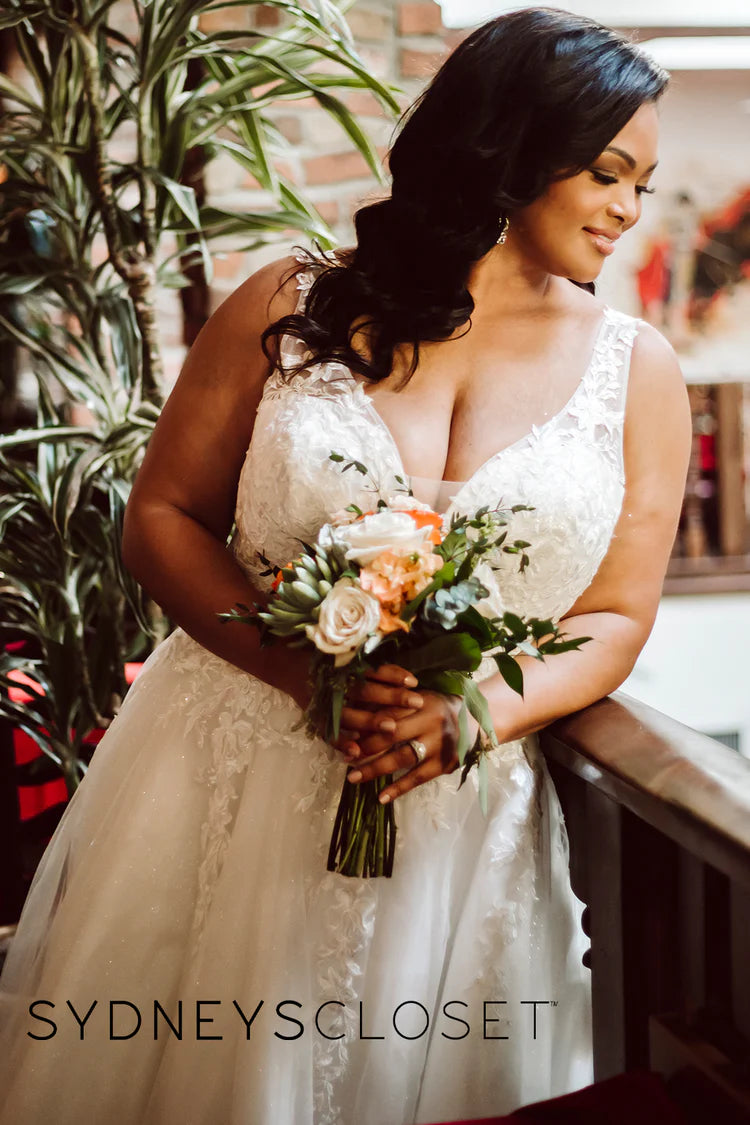 Sydney's Closet SC5255 HAZEL Wedding Dress Shimmer Lace Bridal Ball Gown