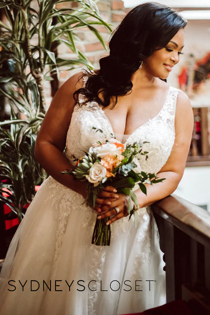 Sydney's Closet SC5255 HAZEL Wedding Dress Shimmer Lace Bridal Ball Gown