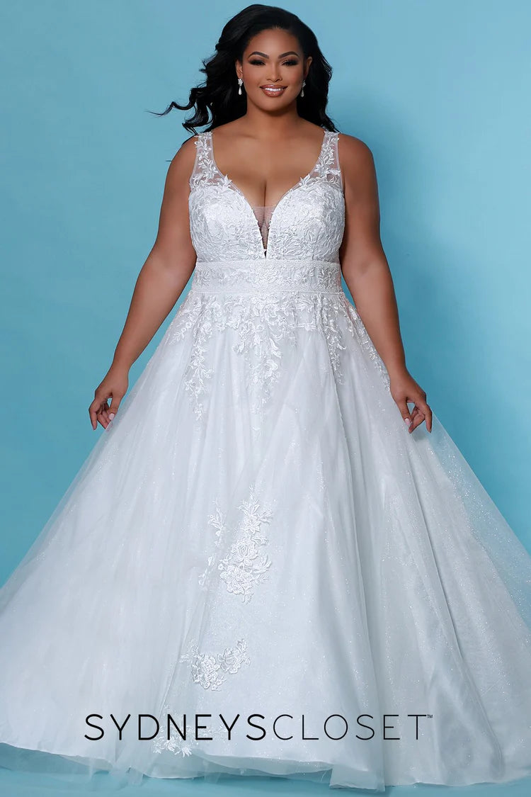 Sydney's Closet SC5255 HAZEL Wedding Dress Shimmer Lace Bridal Ball Gown