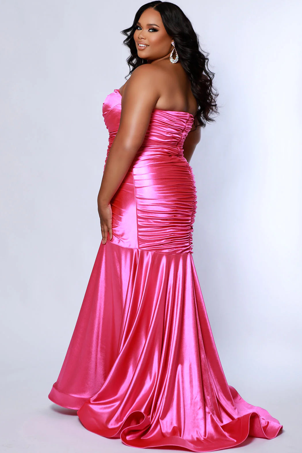 Blushing Pink Spandex Slim Fit Mermaid Prom Dress - Promfy