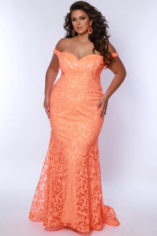 Make a statement at your next formal event in the stunning Sydneys Closet SC7371 Long Prom Dress. This elegant design features a mermaid silhouette, off-shoulder neckline, fitted bodice adorned with sparkly sequins, and a flowing floor-length skirt. Crafted from high-quality materials and designed to flatter your curves, this formal gown will make you look and feel your best. 
