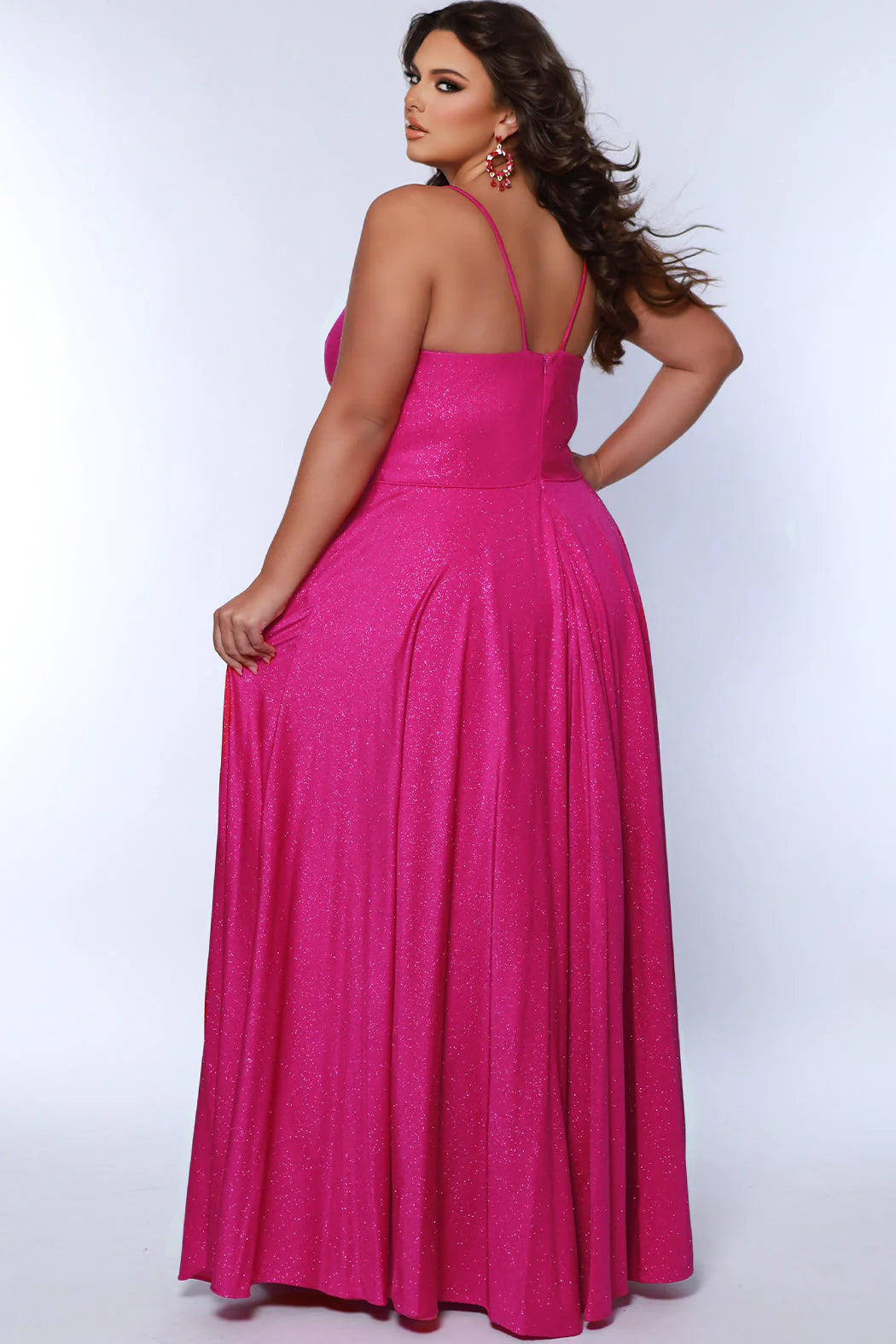 Look your best in our Sydney's Closet SC7375 Long Prom Dress - a beautiful A-line plus-size with a shimmering look an alluring maxi slit, and a formal gown silhouette that is perfect for any special event. The dress offers a flattering fit for all body types. All eyes are on you when you sparkle in this fabulous formal gown designed for women with real curves.