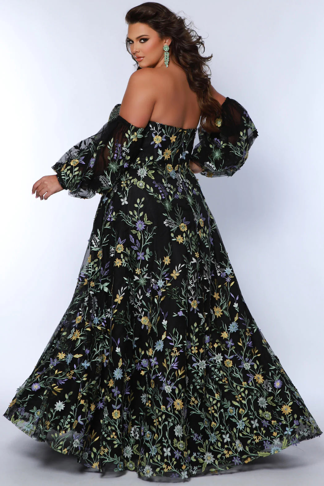 Watch Me Bloom Ivory Floral Plus Size Formal Dress Ivory Floral / 18