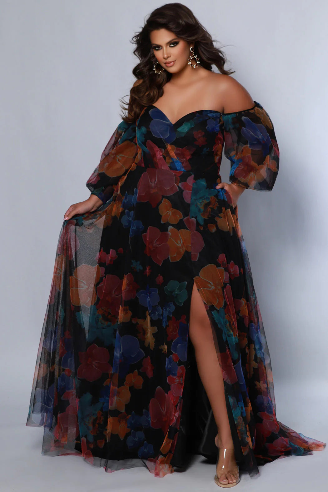 Formal Dress Plus Size Floral Maxi Dress With Sleeves Sydneys