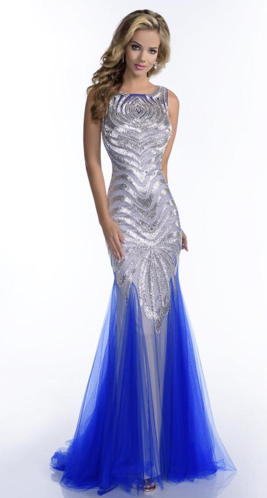 Envious couture 16250 size 2 liquid beaded mermaid pageant dress formal prom gown