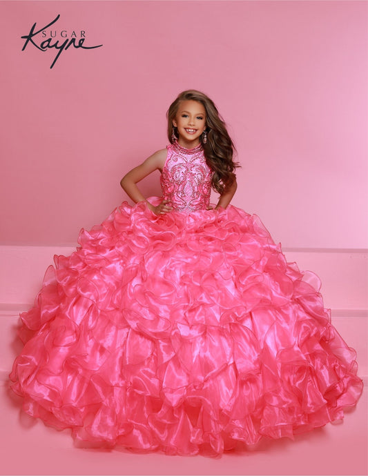 Sugar Kayne C328 Barbie Pink Girls Preteens Pageant Dress