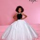 Sugar Kayne C321 Black White Velvet Sequin High neck Girls Pageant Dress Shimmer Ball gown