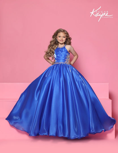 Sugar Kayne C379 Girls Royal Blue Pageant Dress