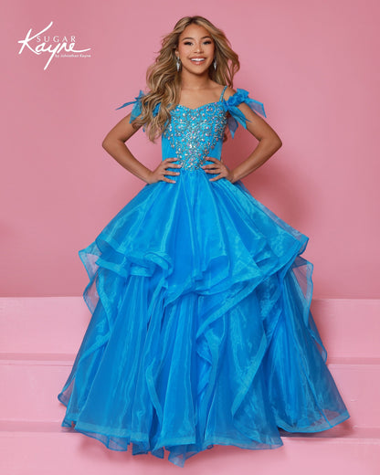 Sugar Kayne C398 Barbie Pink Girls Pageant Dress Bow Straps