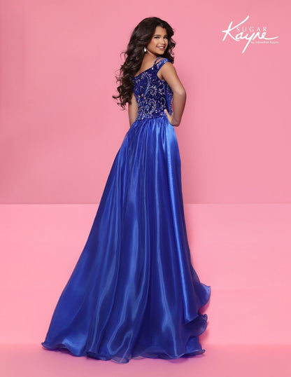 Sugar Kayne C420 Royal Girls Fun Fashion Romper with Overskirt back