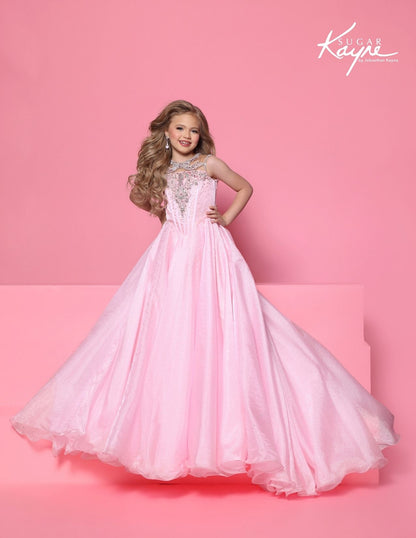 Sugar Kayne C422 Cotton Candy Pink Girls Pageant Dress Bow