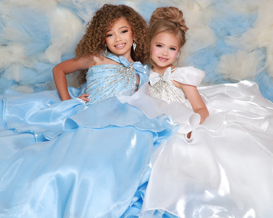 Sugar Kayne Girls wearing style C403 in ice blue and white