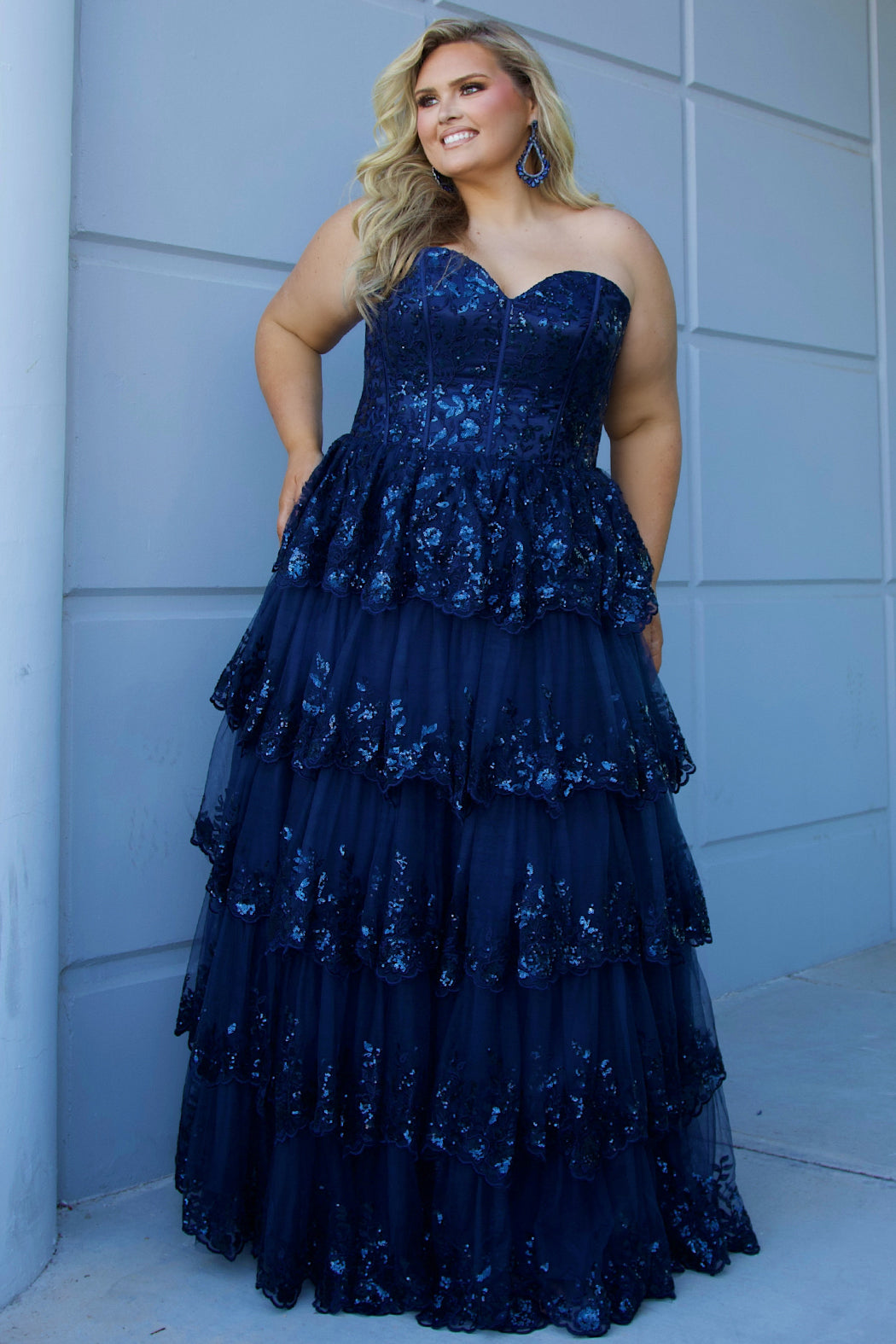 Sydneys Closet SC7398 Prom Dress - Navy | NewYorkDress Sydneys Closet SC7398 Prom Dress - Navy | NewYorkDress
